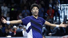 Korejský tenista �ong Hjon slaví triumf na Turnaji mistr� hrá�� do 21 let v...