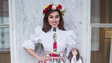 Česká Miss 2017 Michaela Habáňová v národním kostýmu od Barbory Hoškové