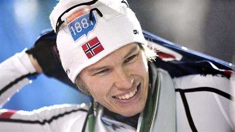 Norský sdruená Espen Andersen bhem závodu v Ruce