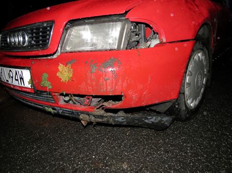Cizinec s vozem znaky Audi havaroval nedaleko Dvora Králové nad Labem (22. 11....