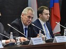 Prezident R Milo Zeman (uprosted) vystoupil 22. listopadu v Moskv na...