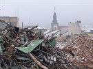 Demolice areálu textilky Perla v Ústí nad Orlicí. (21. 11. 2017)