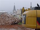 Demolice areálu textilky Perla v Ústí nad Orlicí. (21. 11. 2017)
