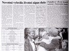 Wimbledonské vítzství Jany Novotné na stránkách MF DNES ze 7. ervence 1998.