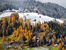 První pírodní sníh ve vesnici Neustift na západ Rakouska (listopad 2017)