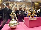 Prezident Milo Zeman se zúastnil otevení výstavy Poklady Praského hradu ve...
