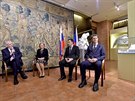 Prezident Milo Zeman se zúastnil otevení výstavy Poklady Praského hradu ve...