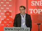 Europoslanec Ludk Niedermayer pi projevu na snmu TOP 09, kdy mluvil o...
