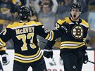 Gólová radost hokejistů Bostonu v duelu proti Pittsburghu.