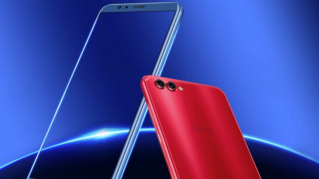 Huawei Honor V10 v modrém a �erveném provedení