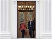 Angela Merkelov odchz z jednn s nmeckm prezidentem Frankem-Walterem...