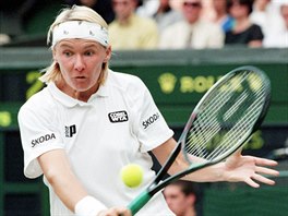 Jana Novotná ve wimbledonském finálovém utkání s Martinou Hingisovou. (5....