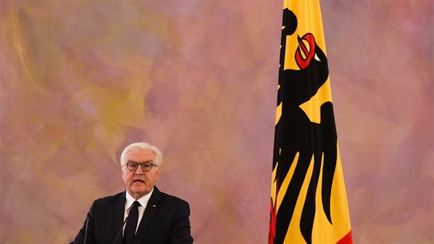 Nmeck prezident Frank-Walter Steinmeier hovo o krachu povolebnch jednn mezi CDU/CSU, FDP a Zelenmi (20. listopadu 2017)