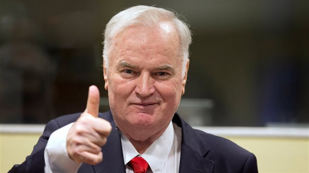 Ratko Mladi� p�ed vynesen�m rozsudku (22. listopadu 2017)