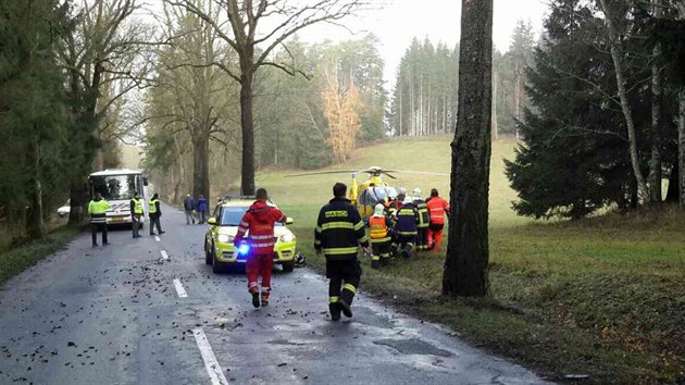 Tragick nehoda nedaleko  Bystrho u Poliky. (24.11.2017)