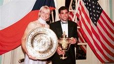 Jana Novotná a Pete Sampras na slavnostní veei wimbledonských ampión v...