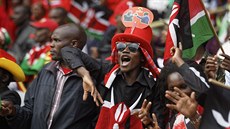 Podporovatelé znovuzvoleného keňského prezidenta Uhurua Kenyatty se přišli...