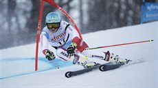 Wendy Holdenerová na trati obího slalomu Svtového poháru v Killingtonu