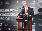 Kandidát na prezidenta Mirek Topolánek pi tiskové konferenci