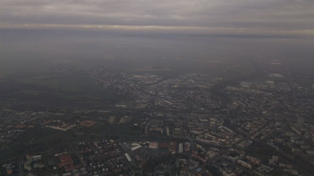 Snmek Olomouce ze sondy, kterou zatkem listopadu vypustil Hanck radioklub a mstn gymnazist. (2017)