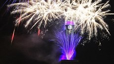 V� Nové radnice v Ostrav� ozá�il oh�ostroj k 750 let�m od první zmínky o...