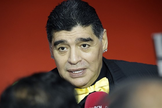 Argentinská fotbalová legenda Diego Maradona na losování fotbalového MS. 