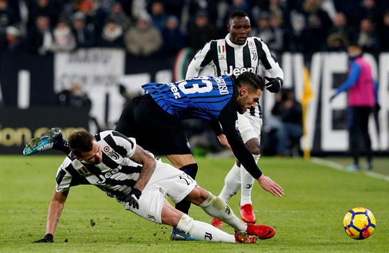 Momentka z utkání italské ligy mezi Juventusem  a Interem Milán.