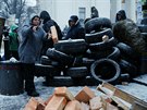 Píznivci Michaila Saakaviliho v centru Kyjeva (6. prosince 2017)
