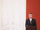 Andrej Babi bhem jmenování premiérem R. (6. prosince 2017)