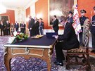 Prezident Milo Zeman jmenoval na Praském hrad pedsedu hnutí ANO Andreje...