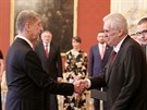 Prezident Milo Zeman jmenoval na Praském hrad pedsedu hnutí ANO Andreje...