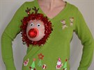 Zelená varianta vánoního svetru pro kojící matky. Nkteré eny tak nadchnul,...