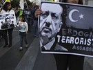 Kurdové protestují proti návtv tureckého prezidenta Recepa Tayyipa v ecku....