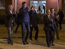 Katalántí exministi (zleva) Raül Romeva, Carles Mundó, Jordi Turull a Josep...