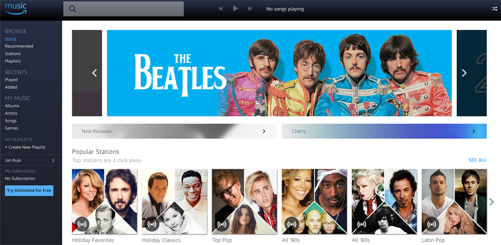 Hudební slu�ba Amazon Music Unlimited zamí�ila do �eska 8.12.2017.
