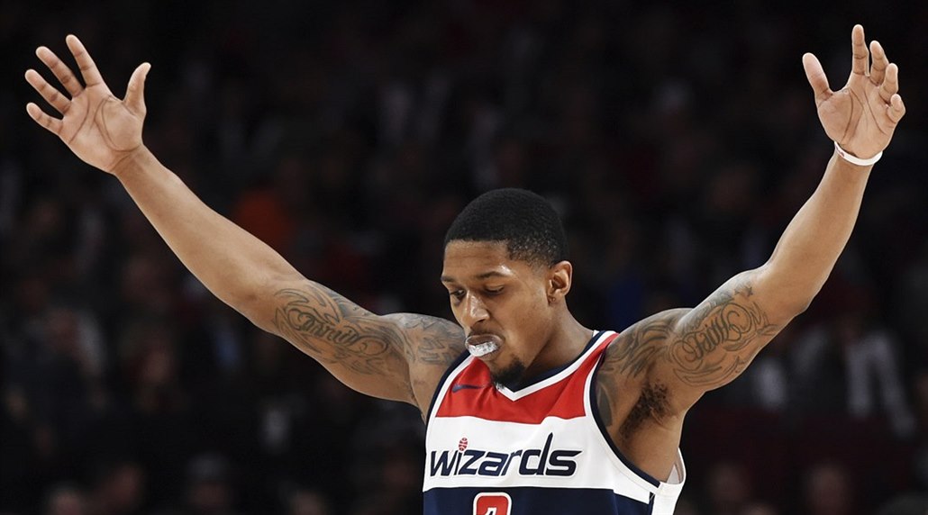 Bradley Beal z Washingtonu se raduje, v Portlandu si osobní rekord posunul na...