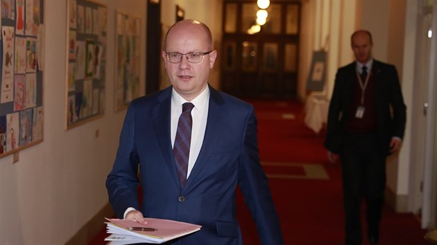 Premiér Bohuslav Sobotka na posledním jednání své vlády (6. prosince 2017)