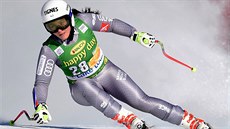 Francouzka Tiffany Gauthierová na trati super-G v Lake Louise