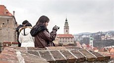 eský Krumlov je oblíbeným cílem asijských turist.