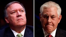 editel CIA Mike Pompeo (vlevo) a ministr zahranií Rex Tillerson.