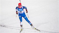 Eva Puskaríková na trati sprintu v Östersundu.