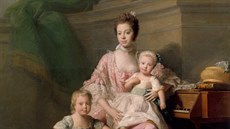 Královna Charlotte se dvma starími syny na obrazu skotského portrétisty...