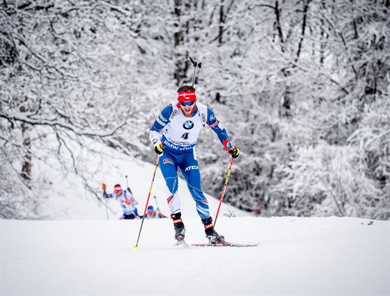 Michal lesingr na trati ve francouzskm Annecy.