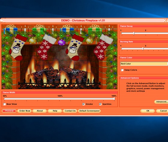 Fireplace Christmas Screensaver
