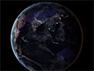 Pohled na Zemi v noci  Asie