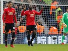Romelu Lukaku z Manchester United slaví gól v síti West Bromwich.