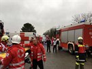 Hasii zasahují u exploze plynového terminálu v obci Baumgarten an der March...