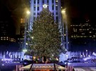Svj vánoní strom pedstavilo i Rockefellerovo obchodní centrum v New Yorku. 