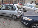 Opilec za volantem naboural na Slovenské ulici v Karviné pt vozidel.