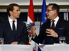 éf rakouských lidovc Sebastian Kurz a lídr Svobodné strany Rakouska...